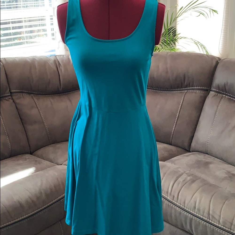 Blue Fit and Flare Dress